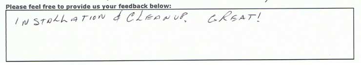 Installation & Cleanup. Great!