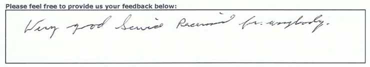 Very good service, recommend for everybody