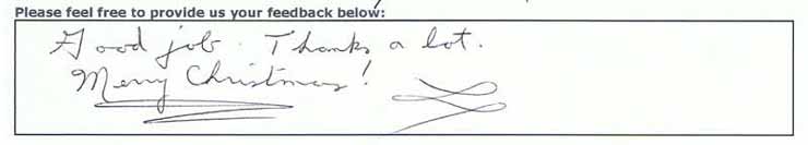 Good job. Thanks a lot. Merry Christmas